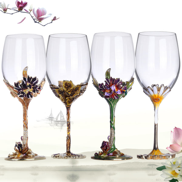 European Crystal Enamel Color Wine Champagne Goblet Creative High grade Wedding Gift Set eprolo
