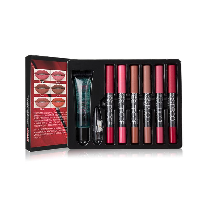 Make up set 6 kiss proof Lipstick & Pencil sharpener eprolo