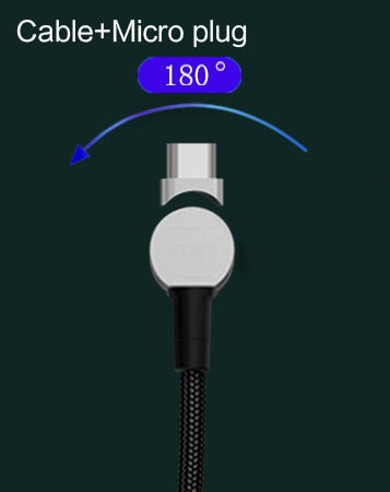 Universal 180° rotation Magnetic Micro USB Cable Fast Charging Type C Cable Magnet Charger Cable eprolo