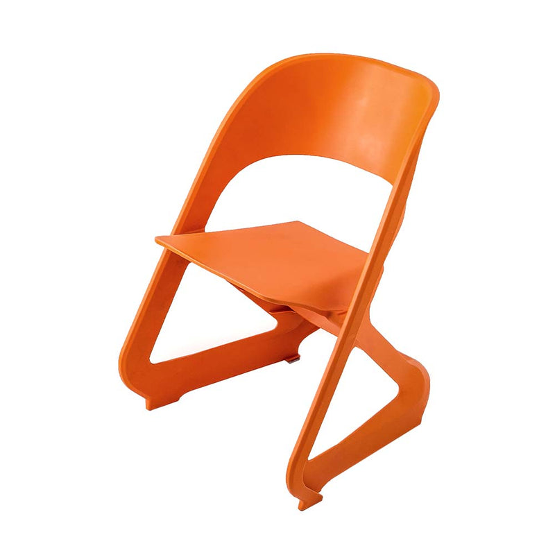 ArtissIn Set of 4 Dining Chairs Office Cafe Lounge Seat Stackable Plastic Leisure Chairs Orange - Emete Store