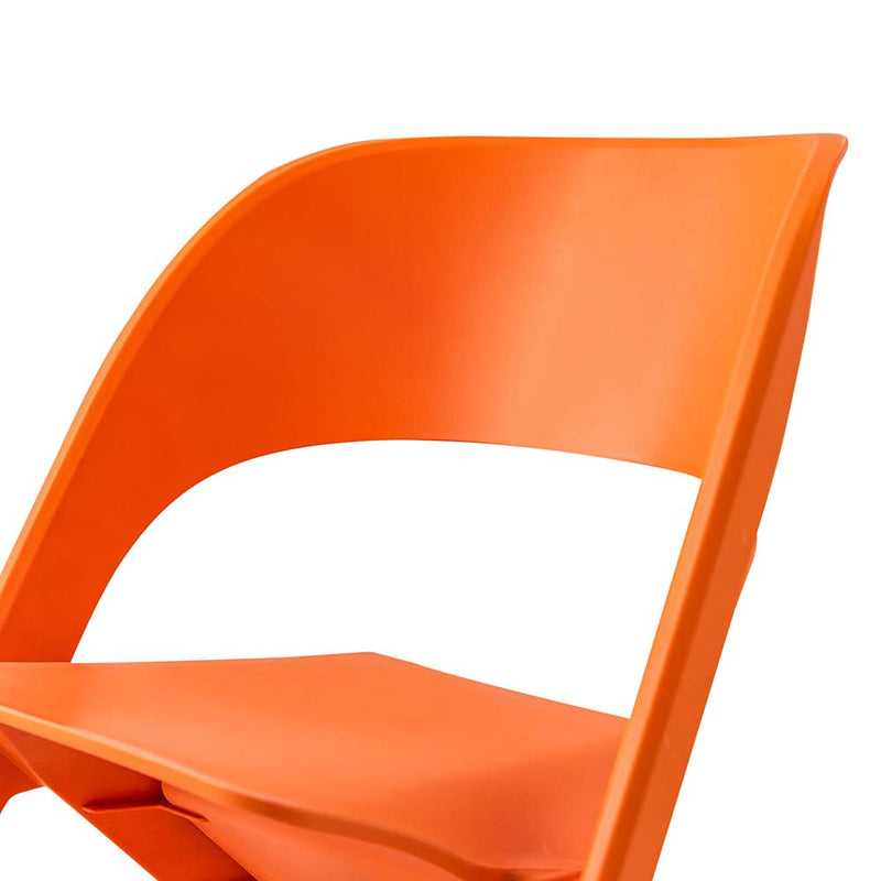 ArtissIn Set of 4 Dining Chairs Office Cafe Lounge Seat Stackable Plastic Leisure Chairs Orange - Emete Store