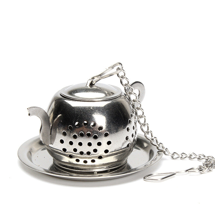 Round Pot-Shaped Tea Ball Long Chain Stainless Steel eprolo