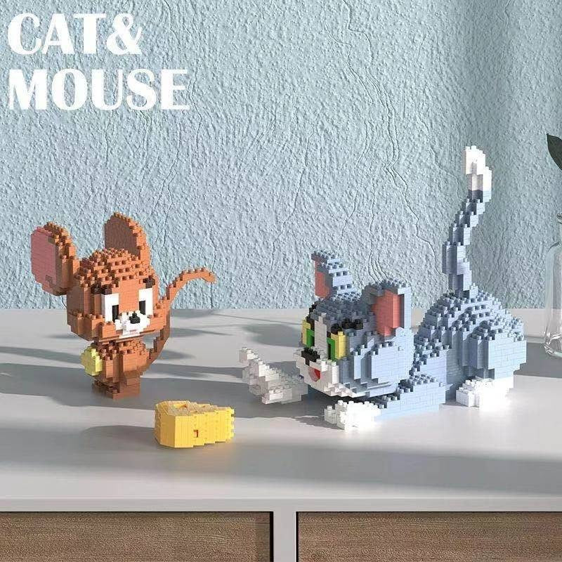 Cat And Mouse Micro-Particle Assembly Blocks Compatible With Lego Creative Ornaments Children's Educational Toys - Emete Store