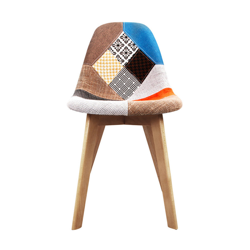 Artiss Set of 2 Retro Beech Fabric Dining Chair - Multi Colour Emete store