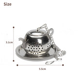 Round Pot-Shaped Tea Ball Long Chain Stainless Steel - Emete Store