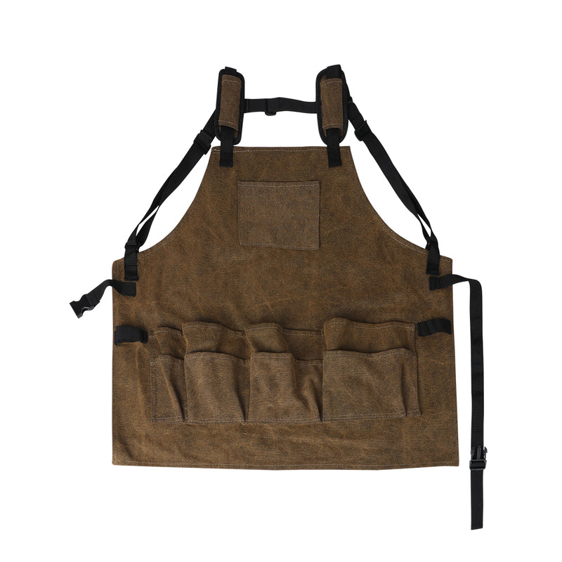 Waxed Canvas Tool Apron Adjustable Workshop Chef Waterproof Woodworking Pockets Emete store