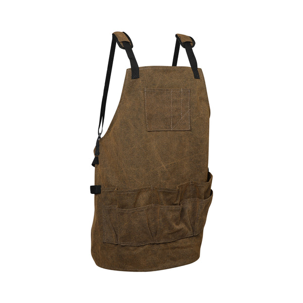 Waxed Canvas Tool Apron Adjustable Workshop Chef Waterproof Woodworking Pockets - Emete Store