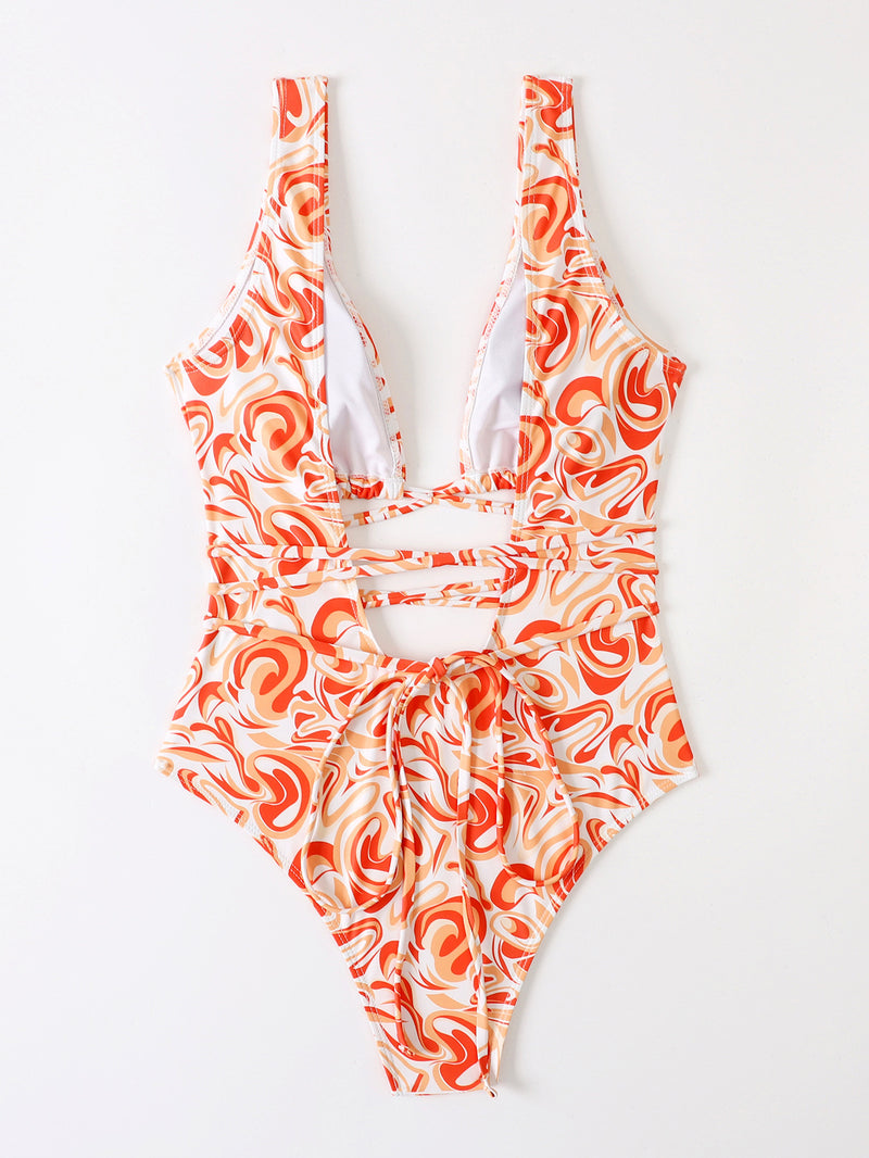 Swimsuit Women' Sexy Print Tight Swimwear Durable One-Piece Swimsuit eprolo