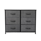 Storage Cabinet Tower Chest of Drawers Dresser Tallboy 6 Drawer Dark Grey - Emete Store