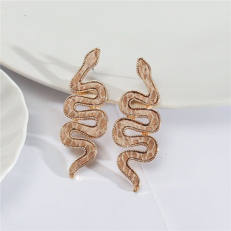 Snake Shaped Stud Earrings - Emete Store