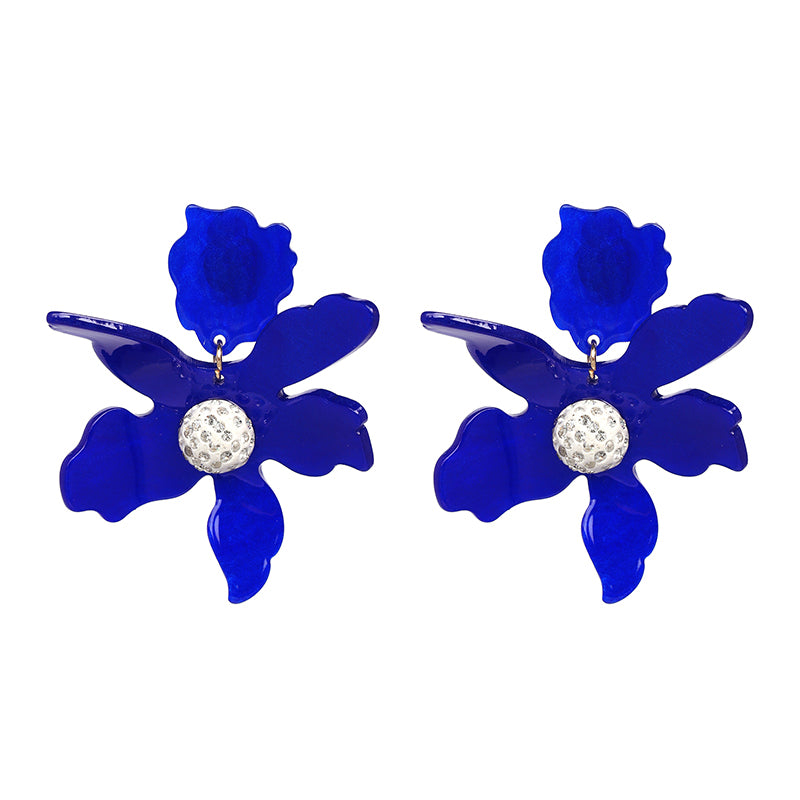 JURAN Fashion Big Resin Flower Dangle Drop Statement Earrings Boho Charm Jewelry Accessories Summer Women's Earrings eprolo