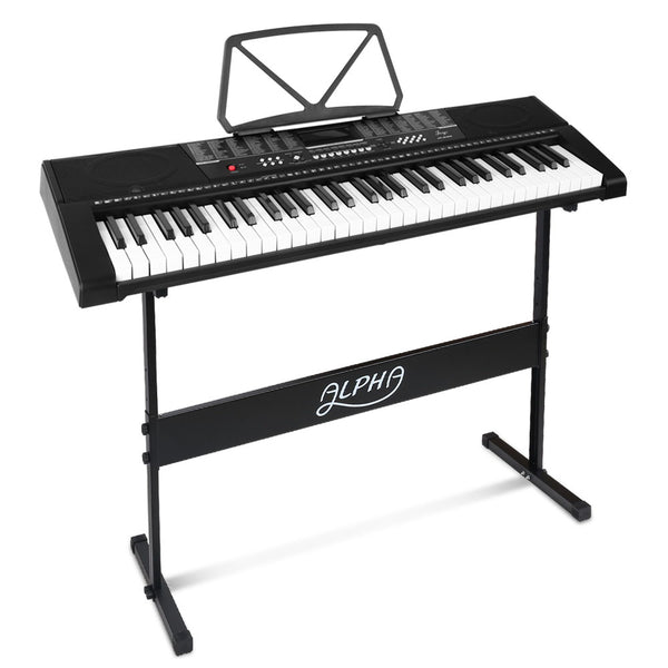 Electronic Piano Keyboard Digital Electric w/ Stand Sound Speaker -Alpha 61 Keys