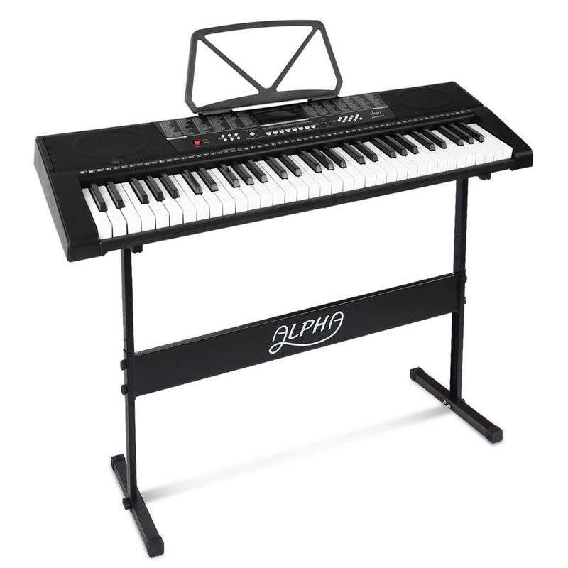 Electronic Piano Keyboard Digital Electric w/ Stand Sound Speaker -Alpha 61 Keys - Emete Store