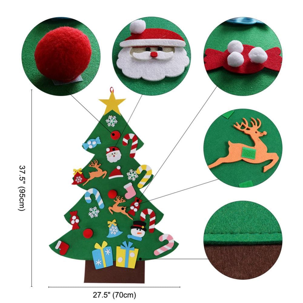 DIY Felt Christmas Tree Children Christmas Gifts Wall Decoration - Emete Store