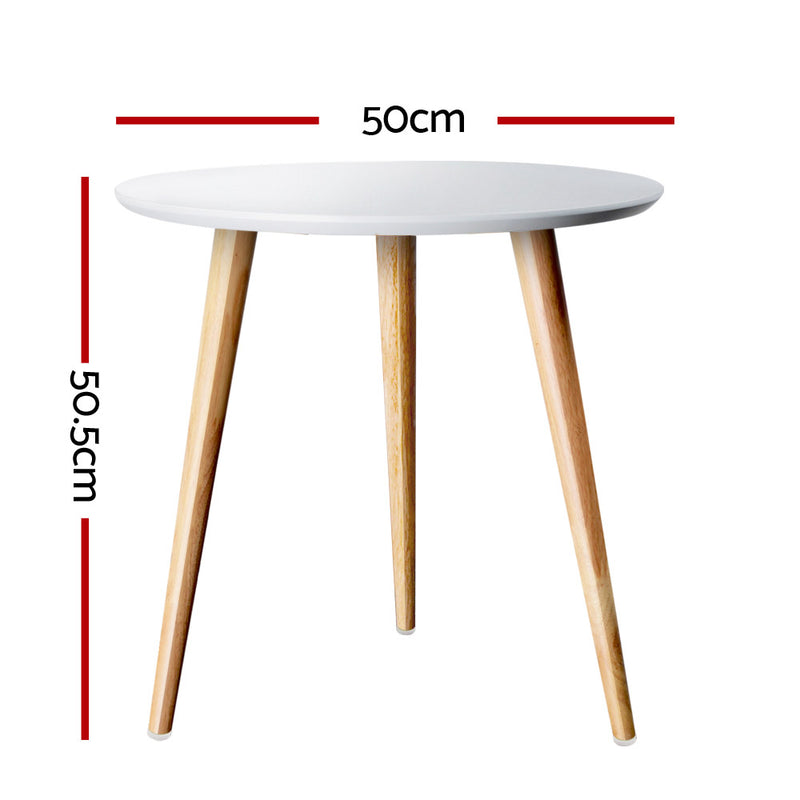 Artiss Coffee Table Round Side End Tables Bedside Furniture Wooden Scandinavian Emete store