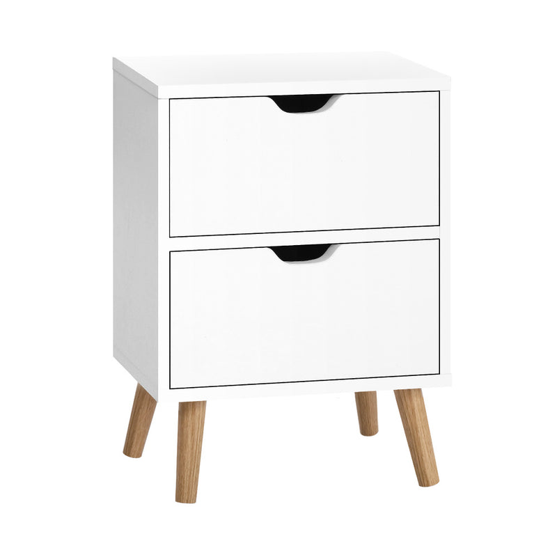 Artiss Bedside Tables Drawers Side Table Nightstand White Storage Cabinet Wood Emete store