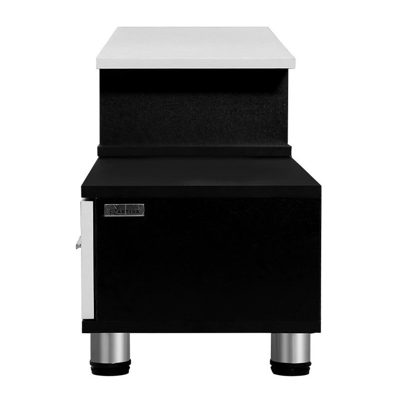 Artiss TV Cabinet Entertainment Unit Stand Wooden 160CM To 220CM Storage Drawers Black White Emete store