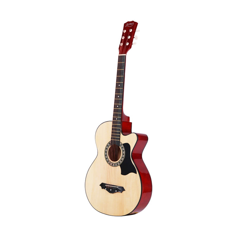 Acoustic Guitar Wooden Body Steel String Full Size Cutaway Wood - Alpha 38 Inch