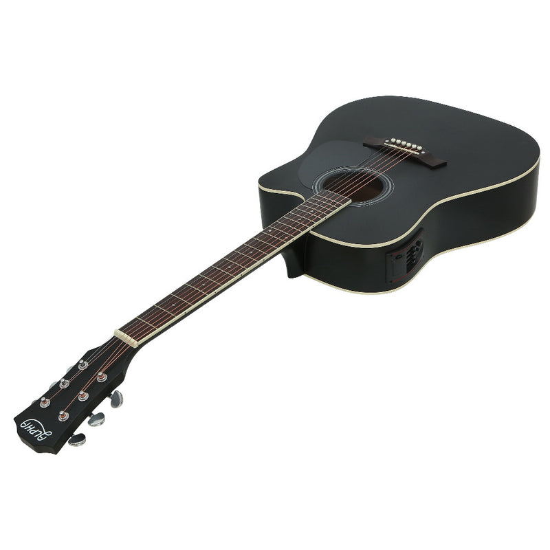 Acoustic Guitar Equaliser Electric Output Jack Cutaway Black - Alpha 41 Inch