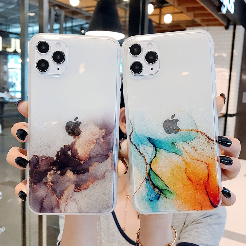 Vintage Colorful Marble Phone Case For iPhone 12 11 Pro Max eprolo