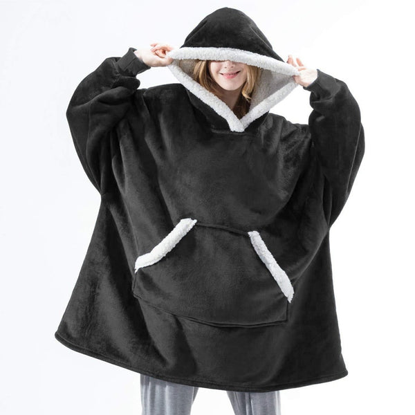 Winter Warm Fleece Wearable Hooded Blanket - Emete Store