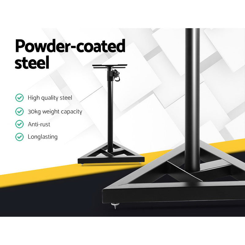 Alpha Speaker Stand 67-120cm Adjustable Height Surround Sound Studio Home 2pcs - Emete Store