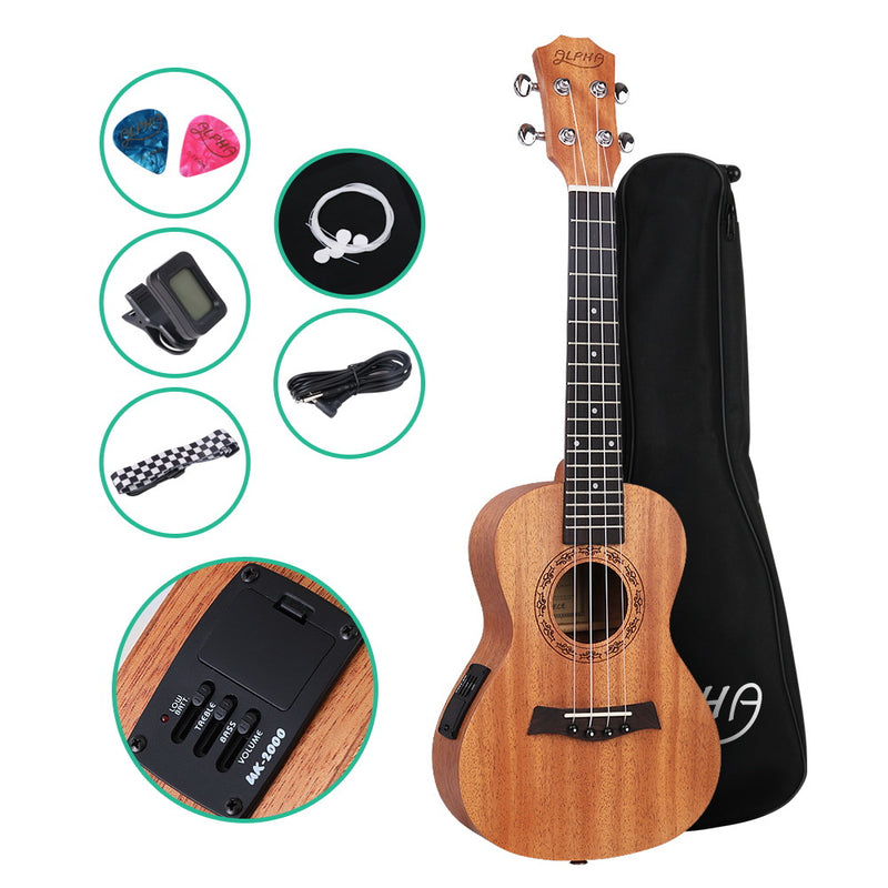 Ukulele Equaliser Natural Mahogany Tenor Beginner Gift w/ Bag - Alpha 26" - Emete Store