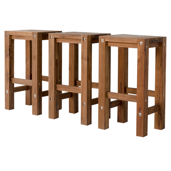 Set of 3 natural bar stools Emete store
