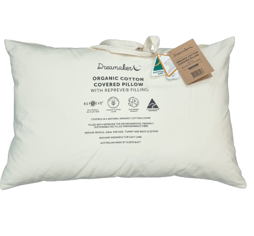 Quilt -Dreamaker Organic Cotton Covered Pillow with Repreve Emete store