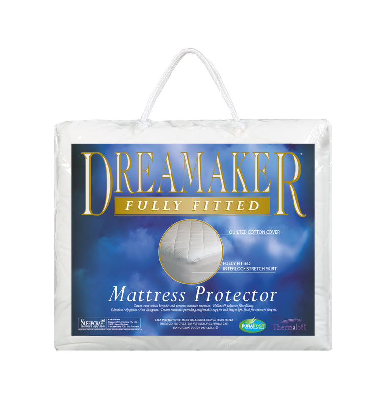 Dreamaker Thermaloft Cotton Covered Fitted Mattress Protector King Single Bed Idropship