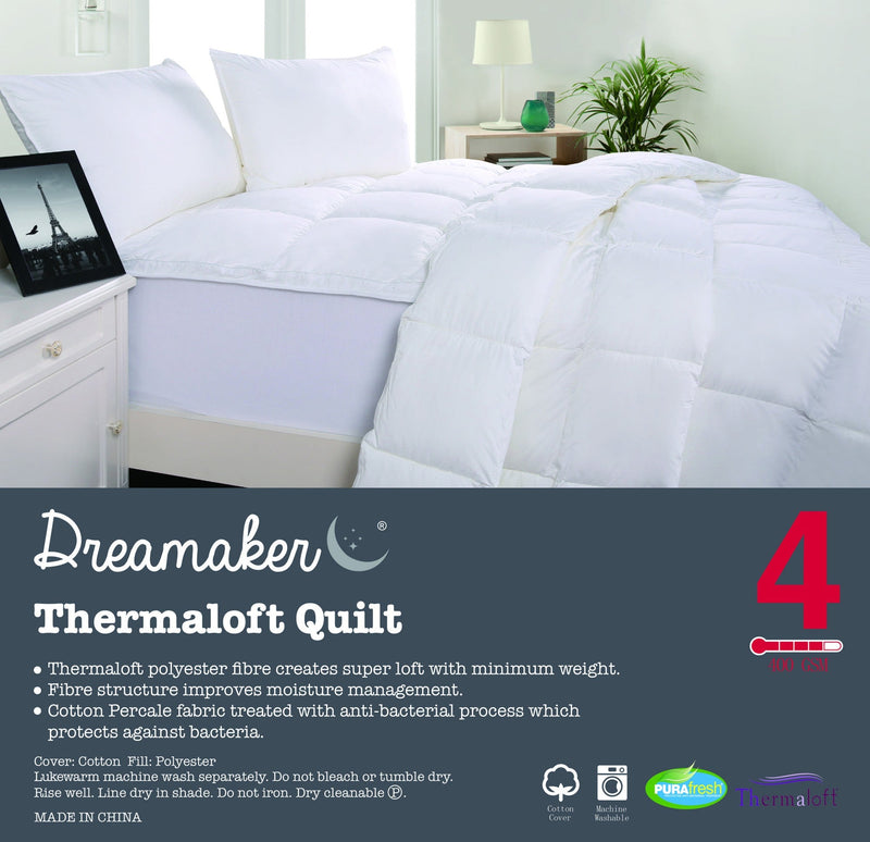 Dreamaker Thermaloft Quilt 400Gsm Single Bed Idropship