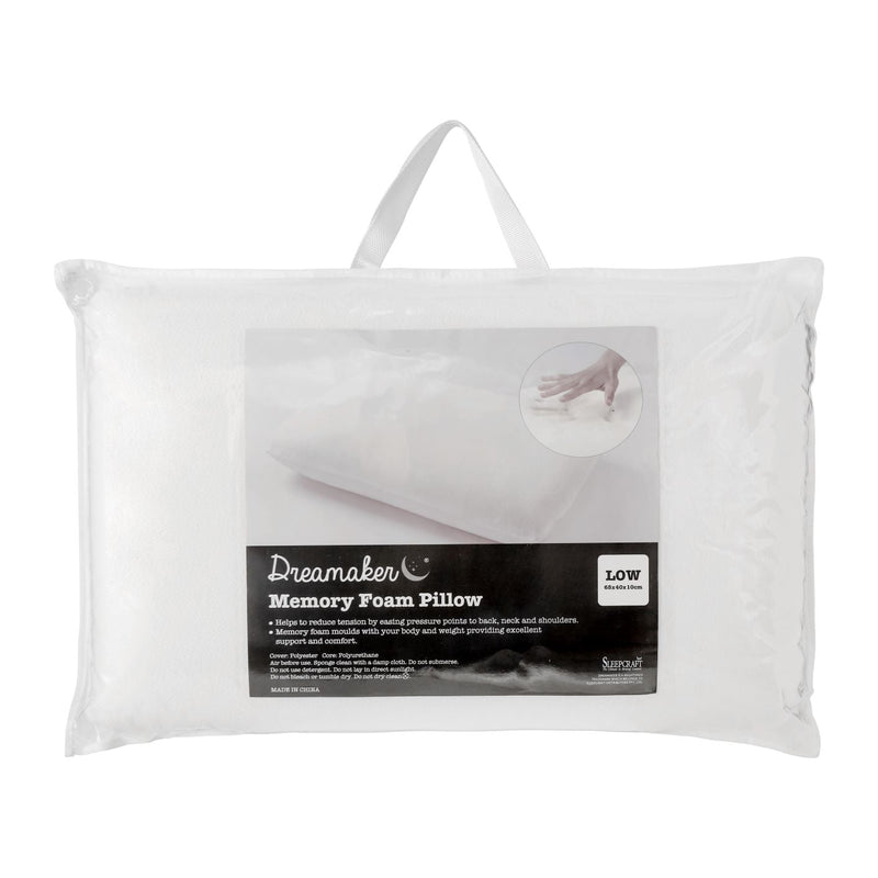 Dreamaker Memory Foam Pillow Low Profile Idropship
