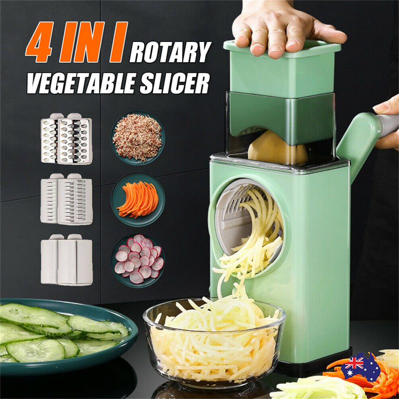 Fruit Cutter - Vegetable Food Manual Rotary Drum Grater Chopper Slicer Idropship