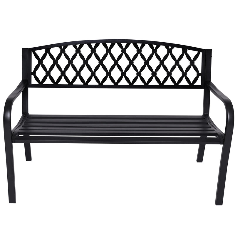 Wallaroo Steel Outdoor Garden Bench - Diamond - Emete Store