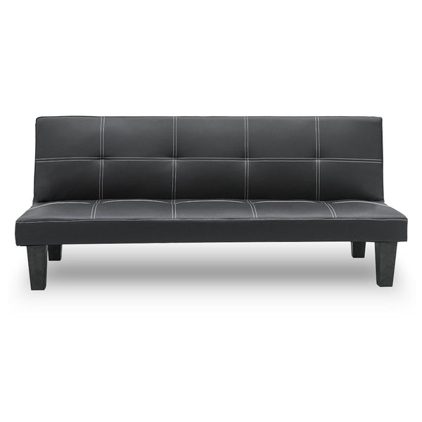 Sarantino 2 Seater Modular Faux Leather Fabric Sofa Bed Couch - Black Emete store