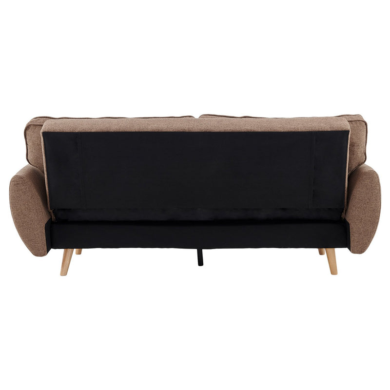 Sarantino 3 Seater Modular Linen Fabric Sofa Bed Couch Futon Suite - Brown Emete store