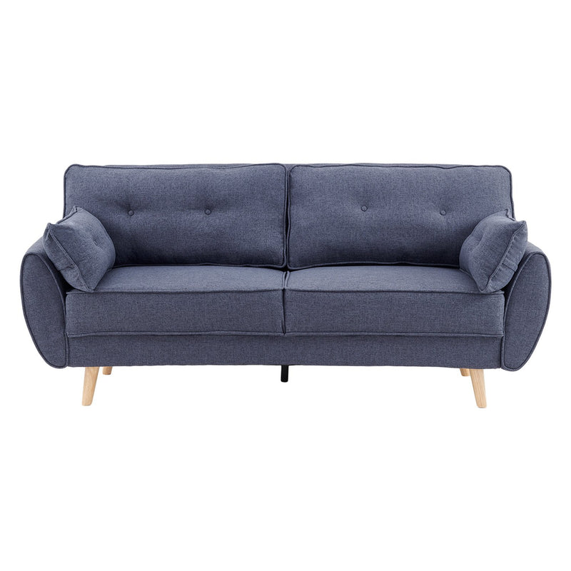 Sarantino 3 Seater Modular Linen Fabric Sofa Bed Couch Futon Suite - Dark Grey Emete store