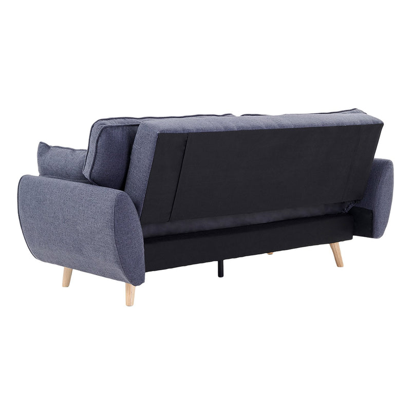 Sarantino 3 Seater Modular Linen Fabric Sofa Bed Couch Futon Suite - Dark Grey Emete store