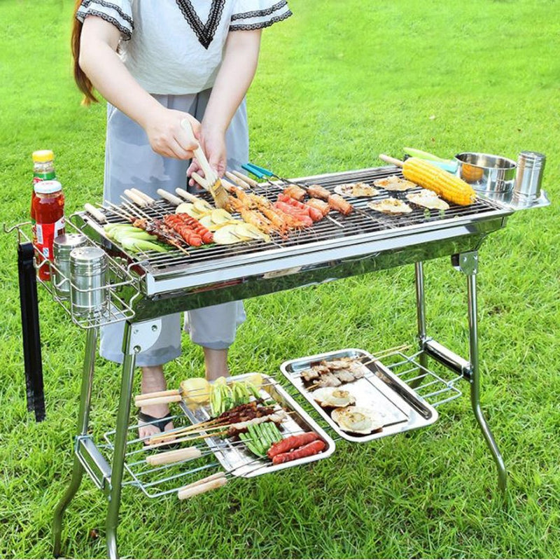 BBQ Grill Barbecue Set Charcoal Kabob Stove Portable Foldable Camping Picnic Emete store