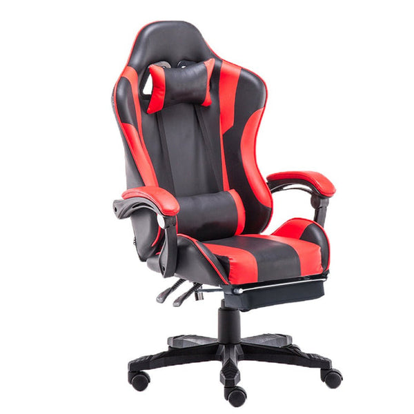 Gaming Chair Office Computer Seating Racing PU Executive Racer Recliner Large Black Red