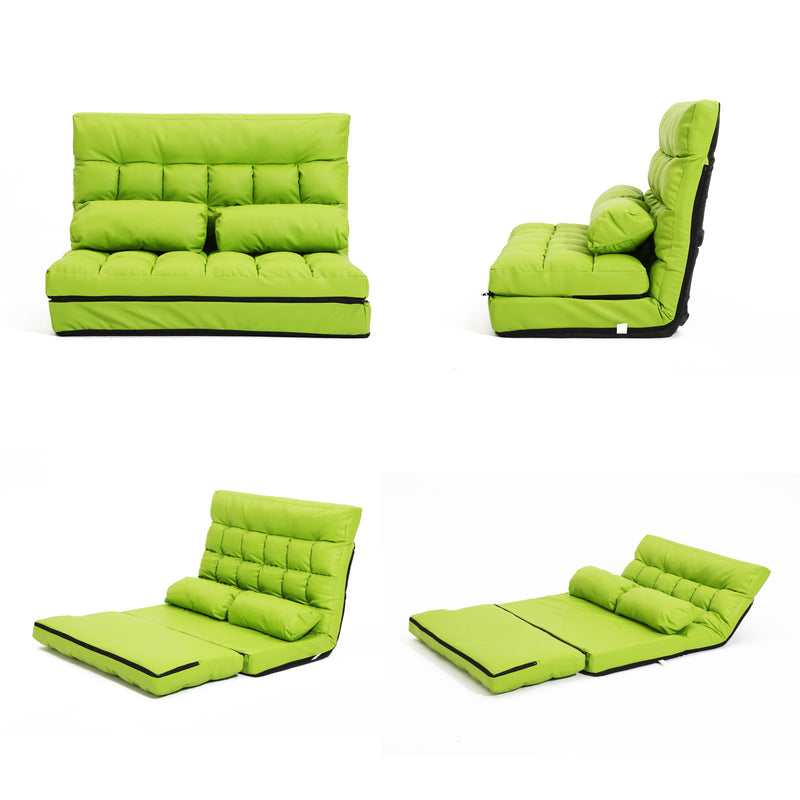 La Bella Double Seat Couch Bed Green Sofa Gemini Leather Emete store