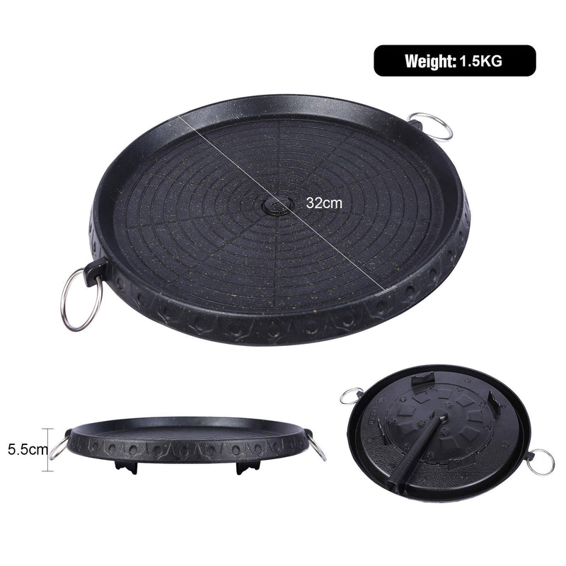 Korean BBQ Grill Pan Non-Stick Smokeless Stovetop BBQ Grill Plate Indoor Outdoor Emete store