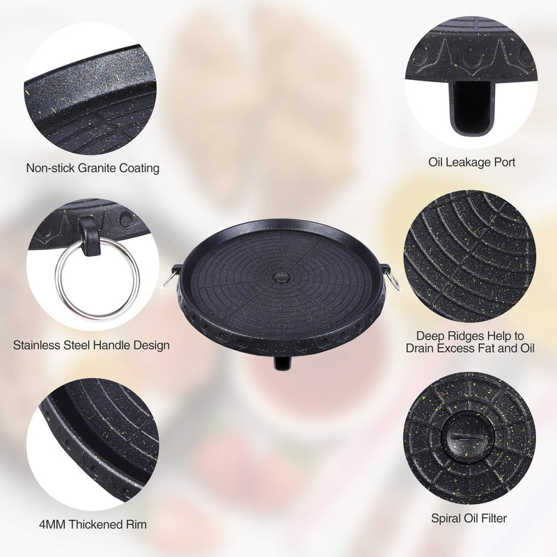 Korean BBQ Grill Pan Non-Stick Smokeless Stovetop BBQ Grill Plate Indoor Outdoor Emete store