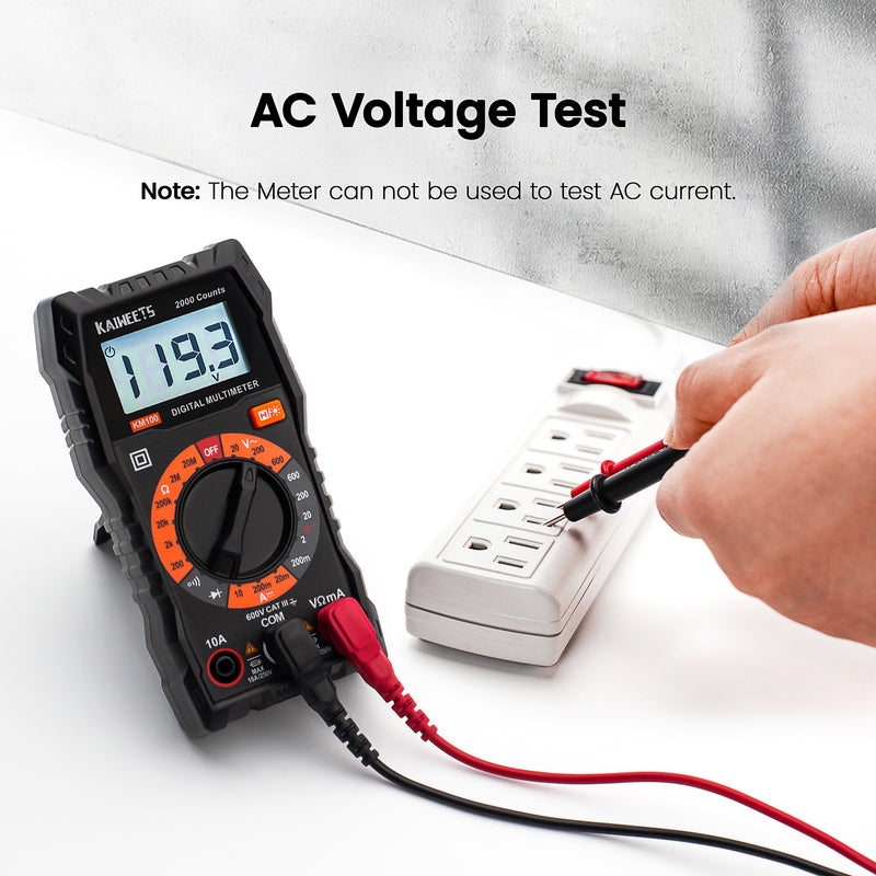 KAIWEETS Digital Multimeter with Case, DC AC Voltmeter, Ohm Volt Amp Test Meter and Continuity Test Diode Voltage Tester for Household Outlet, Automotive Battery Test (Anti-Burn with Double Fuses) Emete store