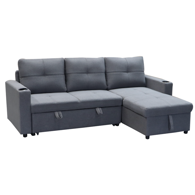 Georgia Sofa Bed Couch Lounge Modular Corner 3 Seat Rev - Dark Grey Emete store