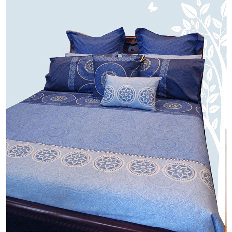 Hotel Living Bazaar Quilt Cover Set BLUE - Queen
