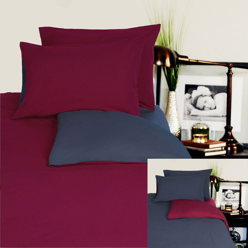 Hotel Living Reversible 100% Cotton JERSEY Quilt Cover Set