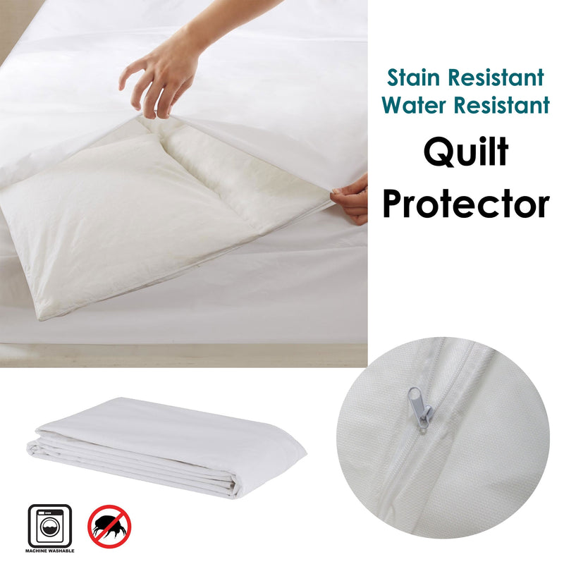 Stain/ Water Resistant Quilt Protector Single