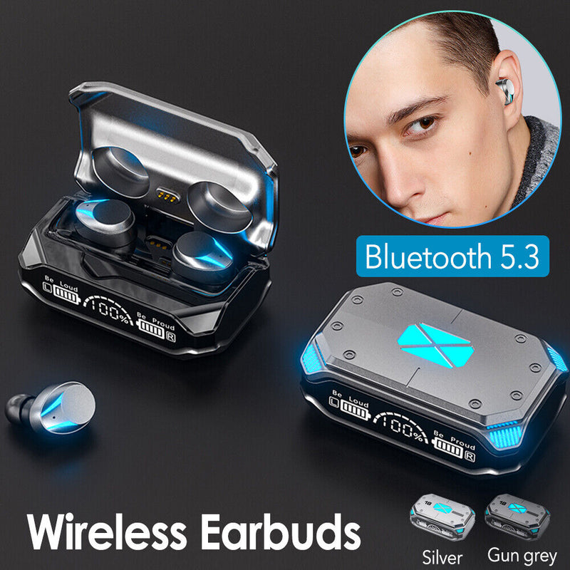 Bluetooth V5.3 Headphone Sports Cyberpunk Earphone HiFi Stereo LED Display -M41 TWS - Emete Store