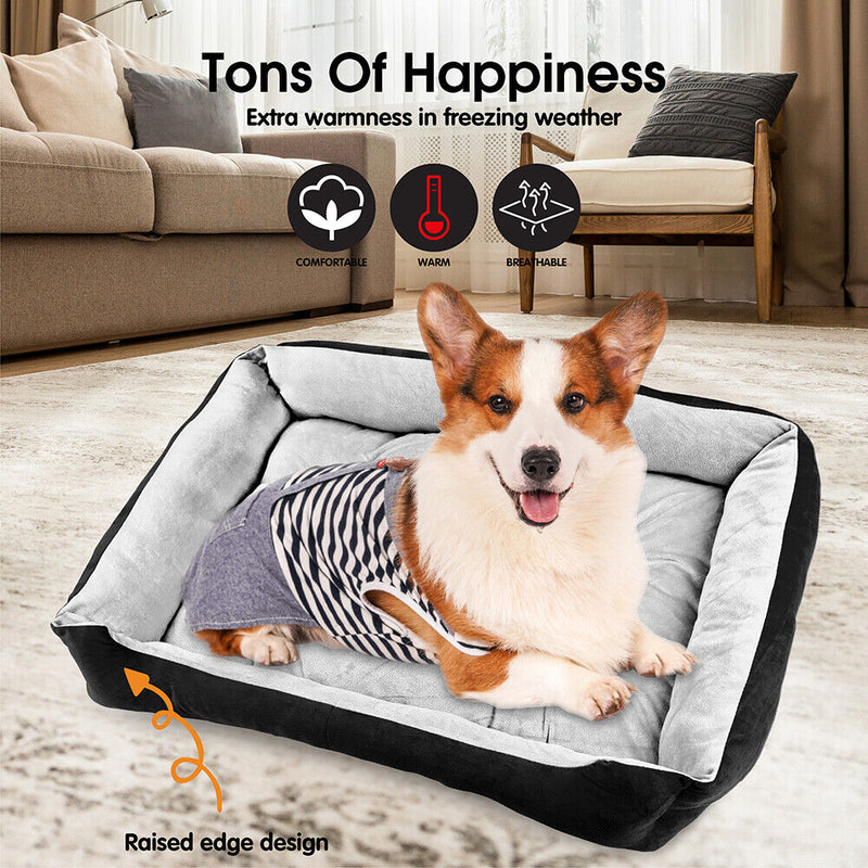 Dog Bed Pet Cat Calming Floor Mat Sleeping Cave Washable Extra Large - Emete Store